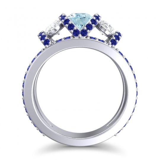 Three Stone Oval Pave Vapra Ring