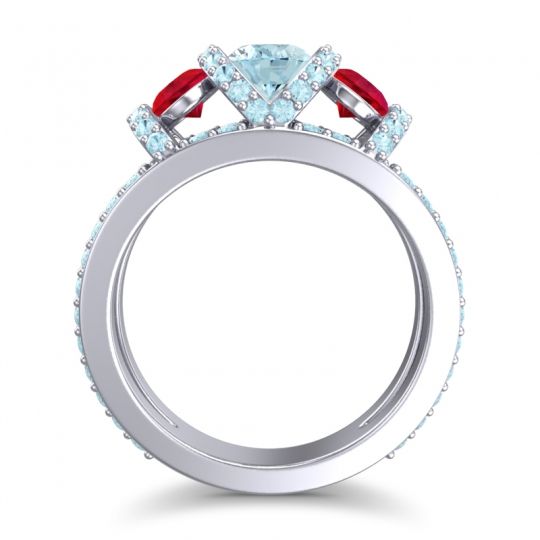 Three Stone Oval Pave Vapra Ring