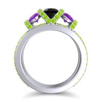 Three Stone Oval Pave Vapra Ring