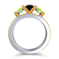 Three Stone Oval Pave Vapra Ring