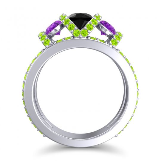 Three Stone Oval Pave Vapra Ring