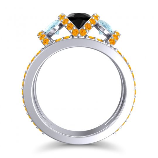 Three Stone Oval Pave Vapra Ring