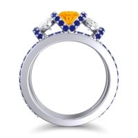 Three Stone Oval Pave Vapra Ring