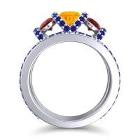 Three Stone Oval Pave Vapra Ring