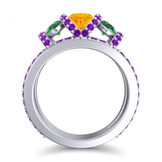 Three Stone Oval Pave Vapra Ring