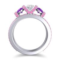 Three Stone Oval Pave Vapra Ring