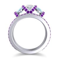 Three Stone Oval Pave Vapra Ring
