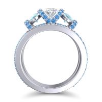 Three Stone Oval Pave Vapra Ring