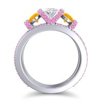 Three Stone Oval Pave Vapra Ring