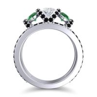 Three Stone Oval Pave Vapra Ring