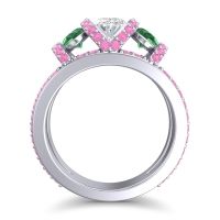 Three Stone Oval Pave Vapra Ring