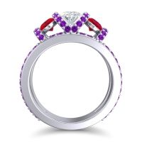 Three Stone Oval Pave Vapra Ring