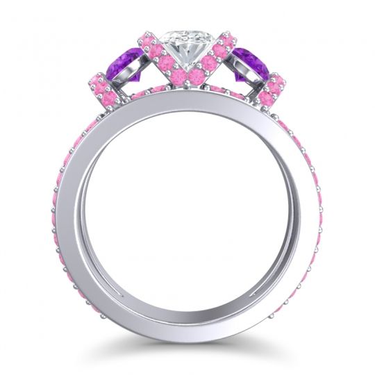 Three Stone Oval Pave Vapra Ring