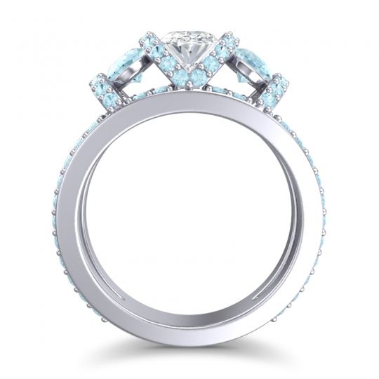 Three Stone Oval Pave Vapra Ring