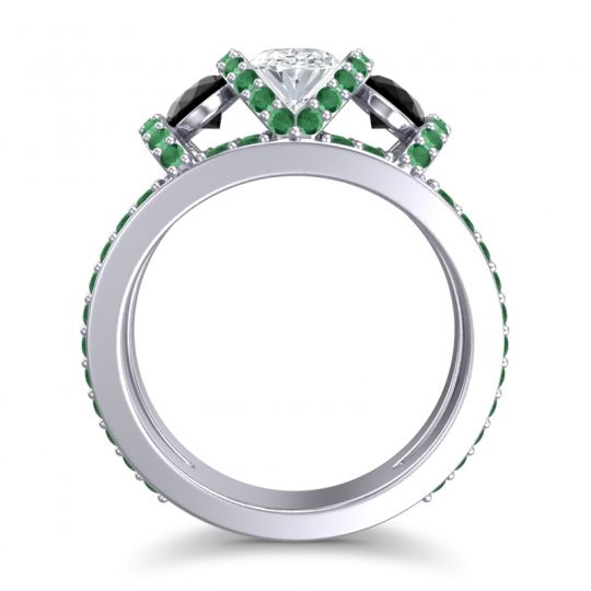 Three Stone Oval Pave Vapra Ring