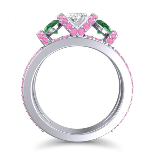 Three Stone Oval Pave Vapra Ring