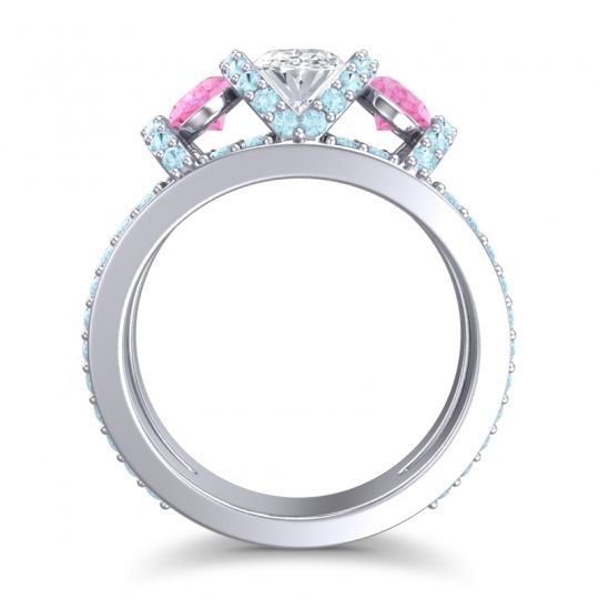 Three Stone Oval Pave Vapra Ring