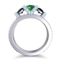 Three Stone Oval Pave Vapra Ring