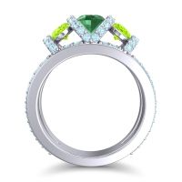 Three Stone Oval Pave Vapra Ring