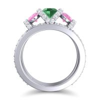 Three Stone Oval Pave Vapra Ring