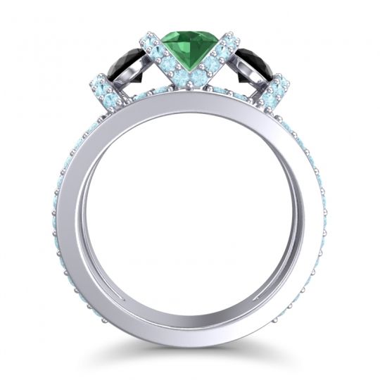 Three Stone Oval Pave Vapra Ring