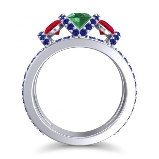 Three Stone Oval Pave Vapra Ring