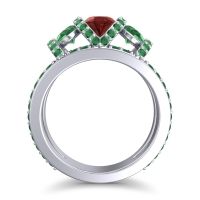 Three Stone Oval Pave Vapra Ring