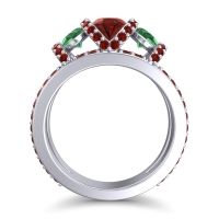 Three Stone Oval Pave Vapra Ring