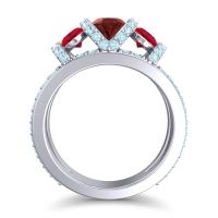 Three Stone Oval Pave Vapra Ring