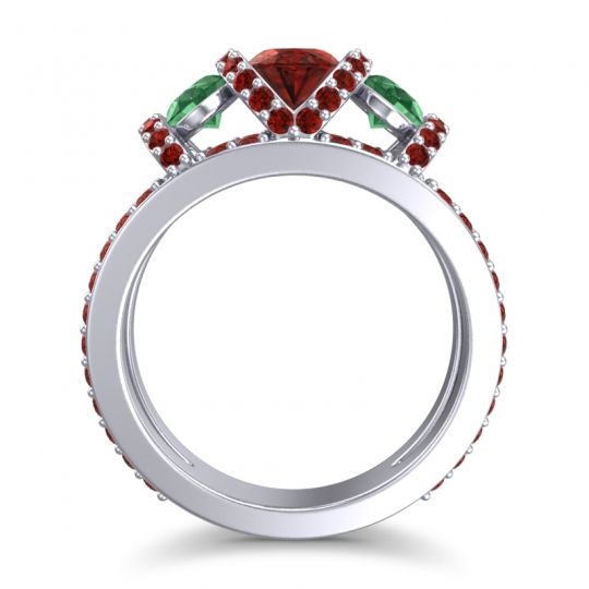 Three Stone Oval Pave Vapra Ring