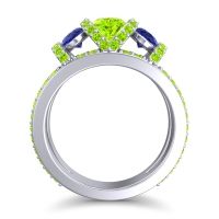 Three Stone Oval Pave Vapra Ring