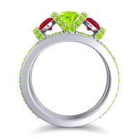 Three Stone Oval Pave Vapra Ring