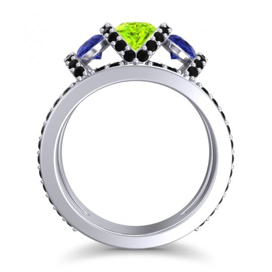 Three Stone Oval Pave Vapra Ring