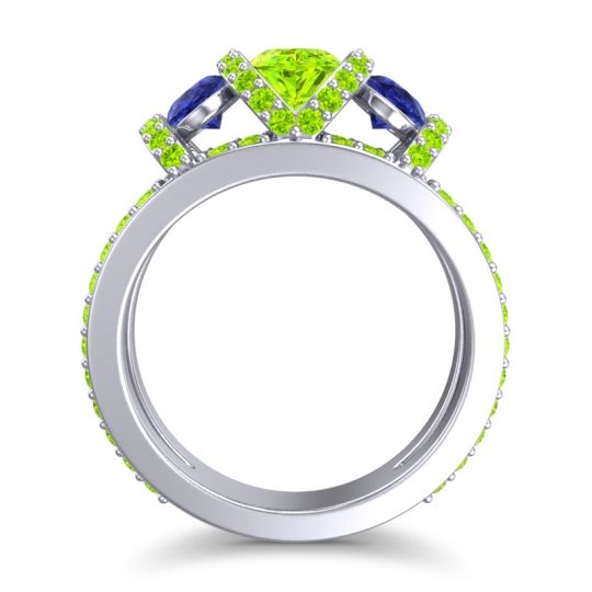 Three Stone Oval Pave Vapra Ring