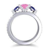 Three Stone Oval Pave Vapra Ring