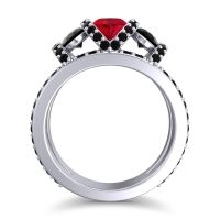 Three Stone Oval Pave Vapra Ring