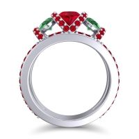 Three Stone Oval Pave Vapra Ring