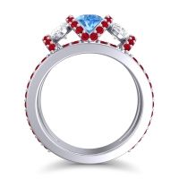 Three Stone Oval Pave Vapra Ring