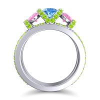 Three Stone Oval Pave Vapra Ring