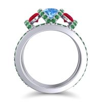 Three Stone Oval Pave Vapra Ring