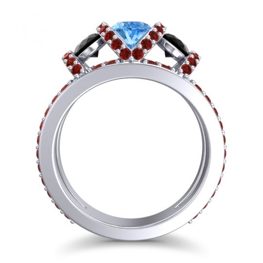 Three Stone Oval Pave Vapra Ring