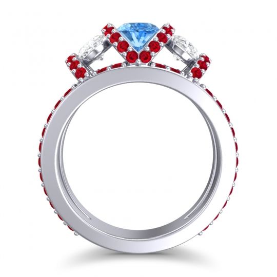 Three Stone Oval Pave Vapra Ring