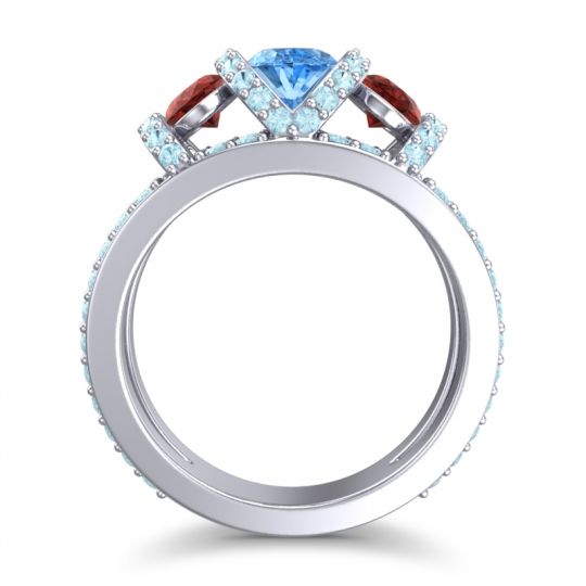 Three Stone Oval Pave Vapra Ring