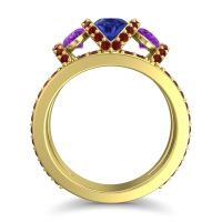 Three Stone Oval Pave Vapra Ring