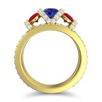 Three Stone Oval Pave Vapra Ring