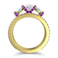 Three Stone Oval Pave Vapra Ring