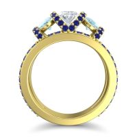 Three Stone Oval Pave Vapra Ring