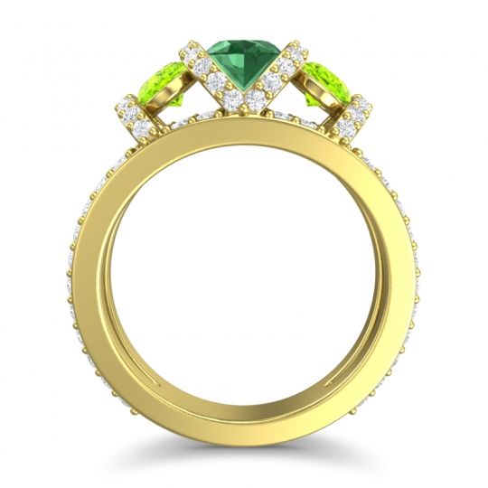 Three Stone Oval Pave Vapra Ring