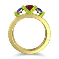 Three Stone Oval Pave Vapra Ring