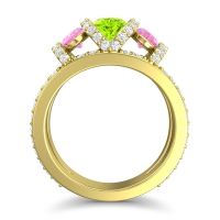 Three Stone Oval Pave Vapra Ring